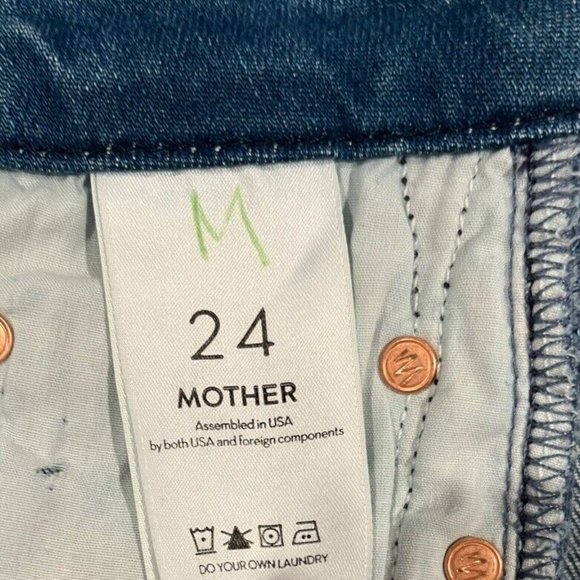 Mother The Looker Ankle Fray In Birds Of Paradise Medium Wash Size 24 Inseam 25" - Picture 13 of 16